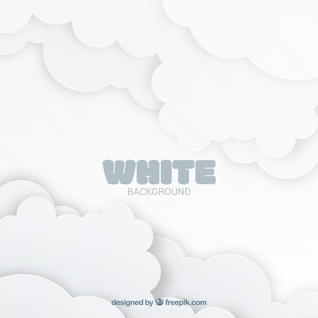 White background with clouds