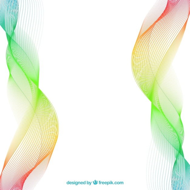 Free vector white background with colored wavy forms