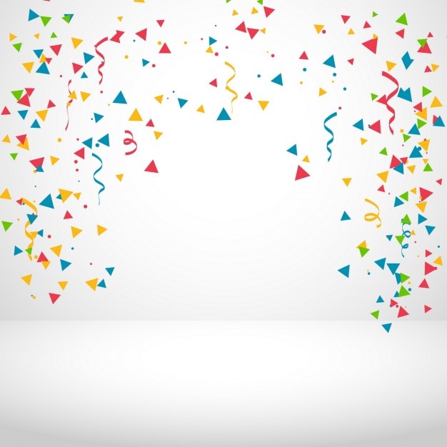 Free vector white background with colorful confetti