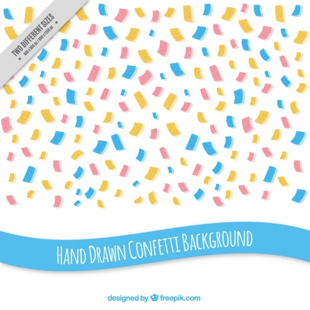 Free vector white background with colorful hand-drawn confetti