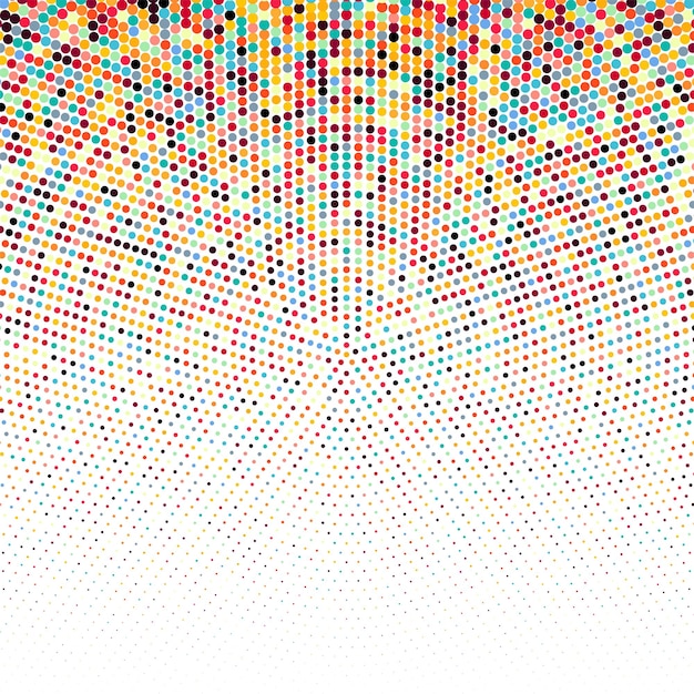 Free vector white background with colorful round halftone design