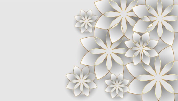 White background with flowers decoration