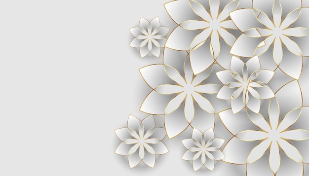 White background with flowers decoration