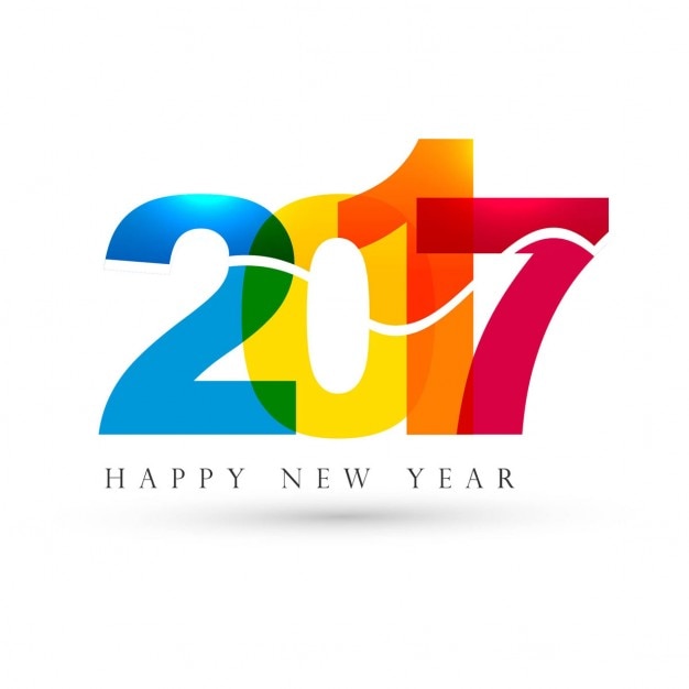 Free Vector white background with full color numbers for new year