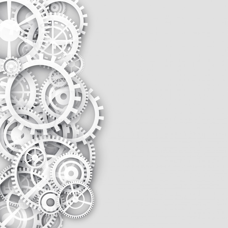 Free Vector white background with gears and text space