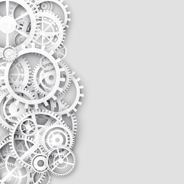 White background with gears and text space