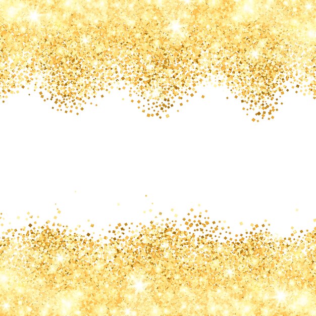 White background with golden dust borders