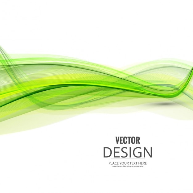 White Background with a Green Wave – Free Vector Download