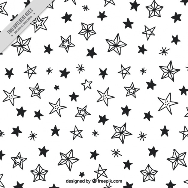 Free vector white background with hand-drawn black stars