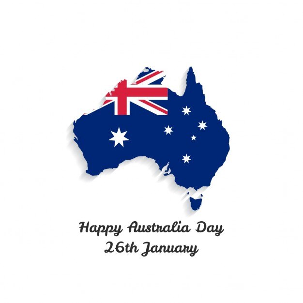 White background with a map for australia day