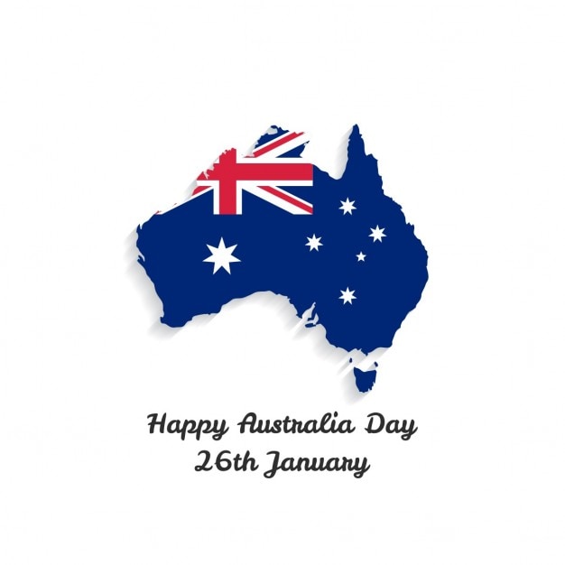 Счастливый День Австралии Shadow Страна Карта с надписью
