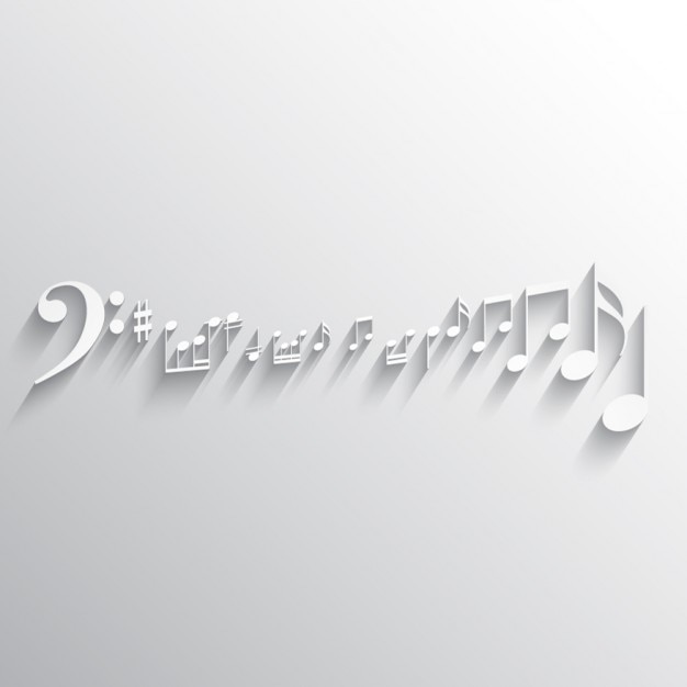 Free vector white background with music notes