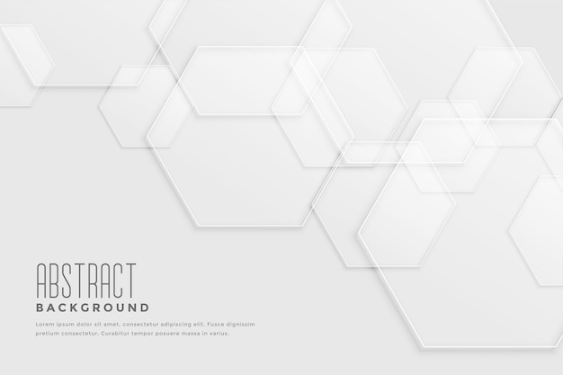 White background with overlapping hexagonal design