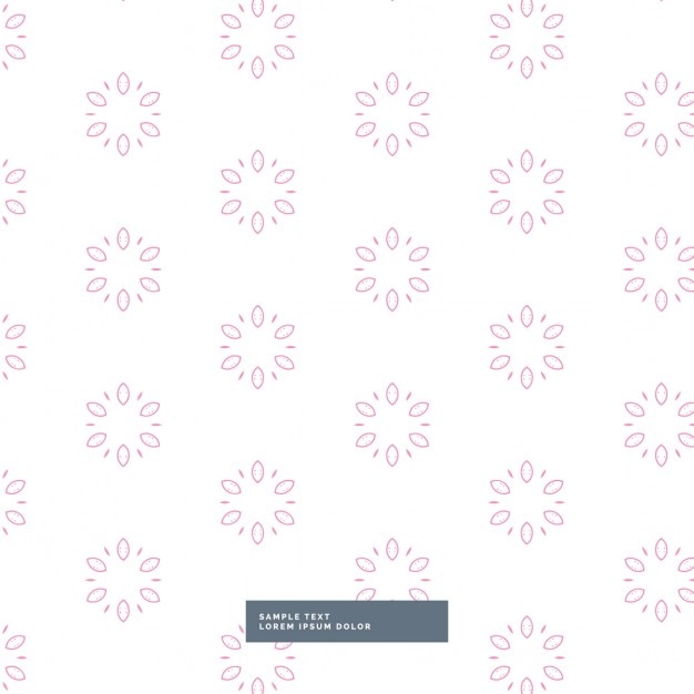 White Background with Pink Floral Pattern – Free Vector Download