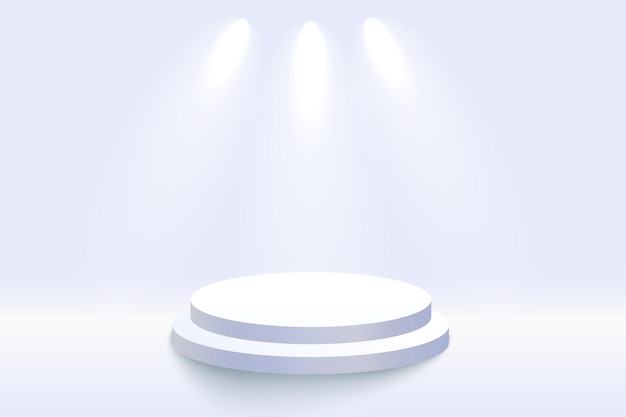 White background with podium platform for product display