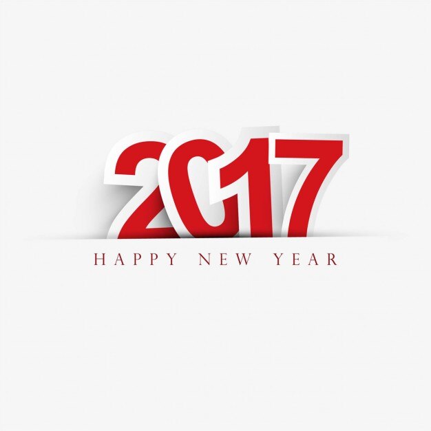 Free Vector white background with red text for new year
