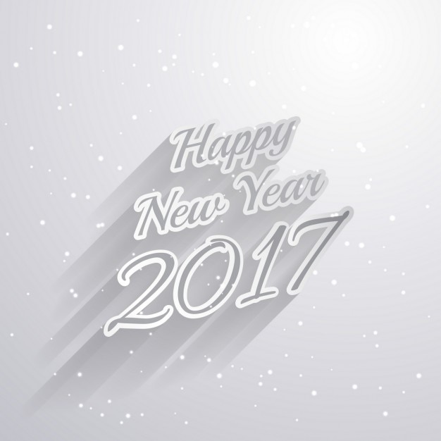 White background with snow happy new year 2017