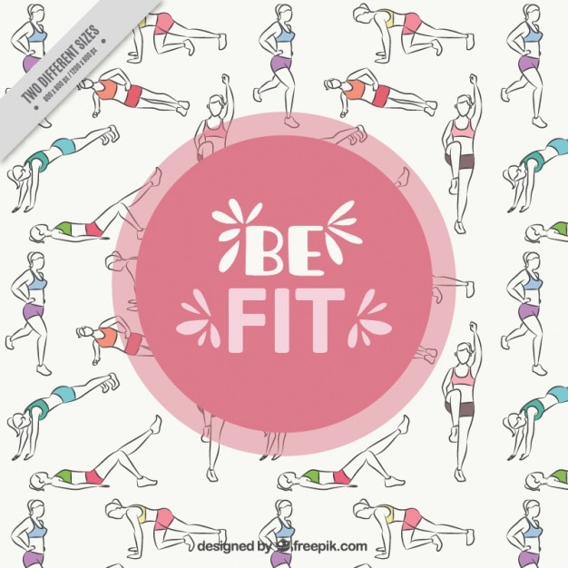 Free Vector white background with sportswomen in different postures