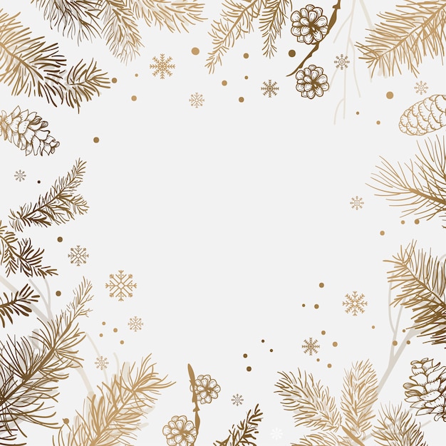 Free vector white background with winter decoration vector