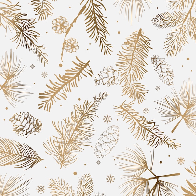 Free vector white background with winter decoration vector