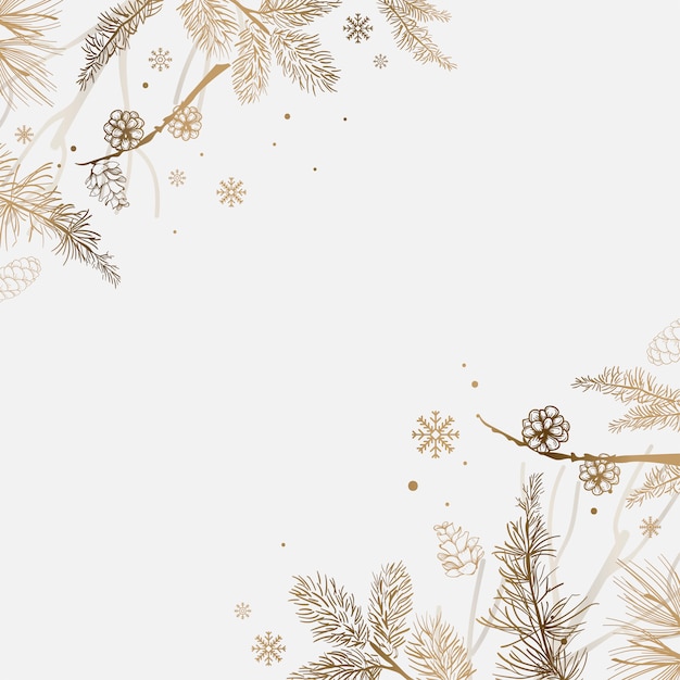Free vector white background with winter decoration vector