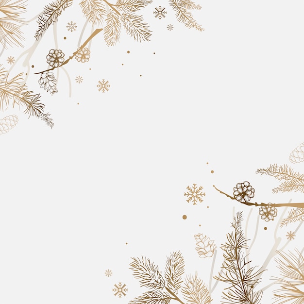 White background with winter decoration vector