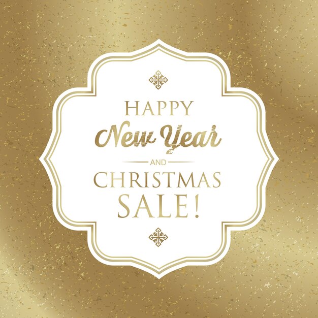 White banner with new year and christmas sale advertisement template