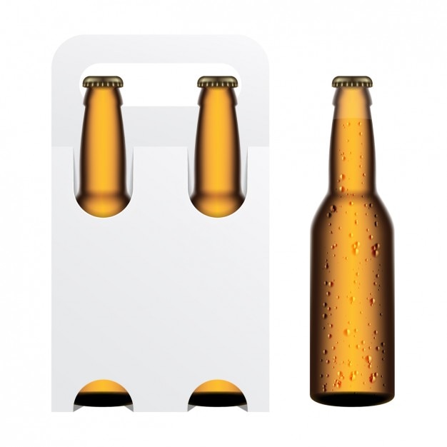 Free vector white beer pakaging