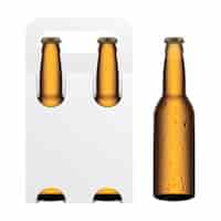 Free vector white beer pakaging