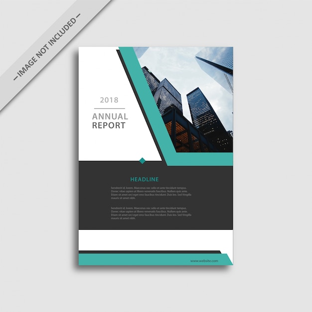 White and black business brochure with blue details