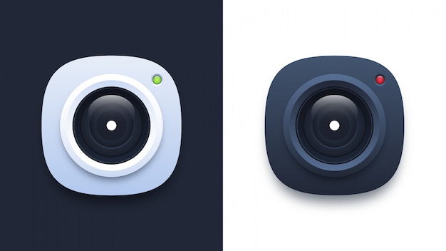 White and black camera icons