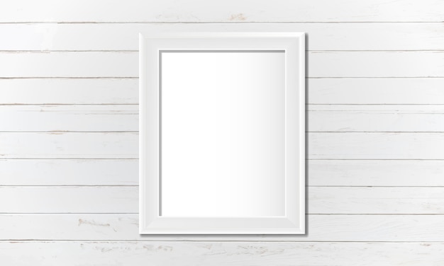 White blank frame on the wall