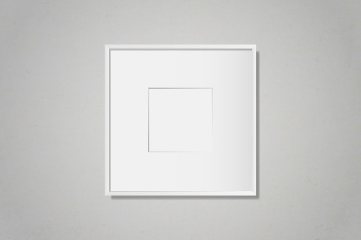 Free Vector white blank frame on the wall