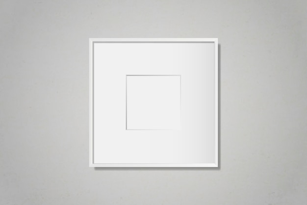 White blank frame on the wall