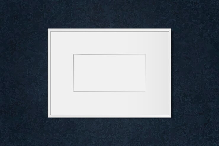 Free Vector white blank frame on the wall