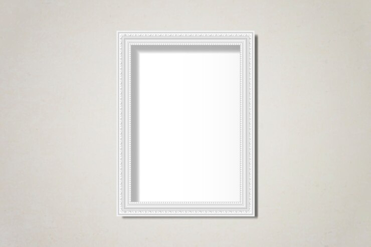 Free Vector white blank frame on the wall