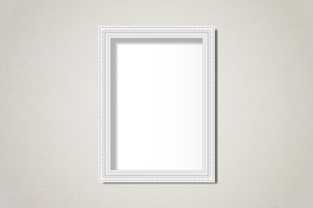 White blank frame on the wall