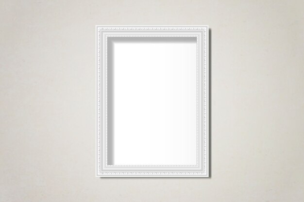 White blank frame on the wall