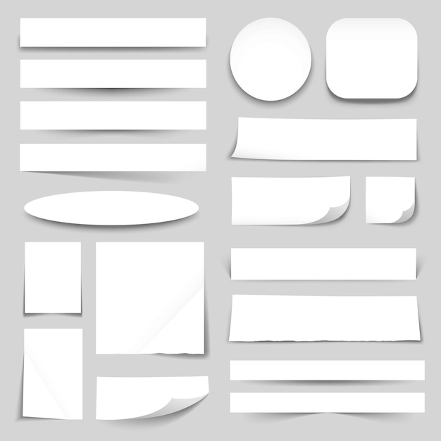 Free vector white blank paper banners collection