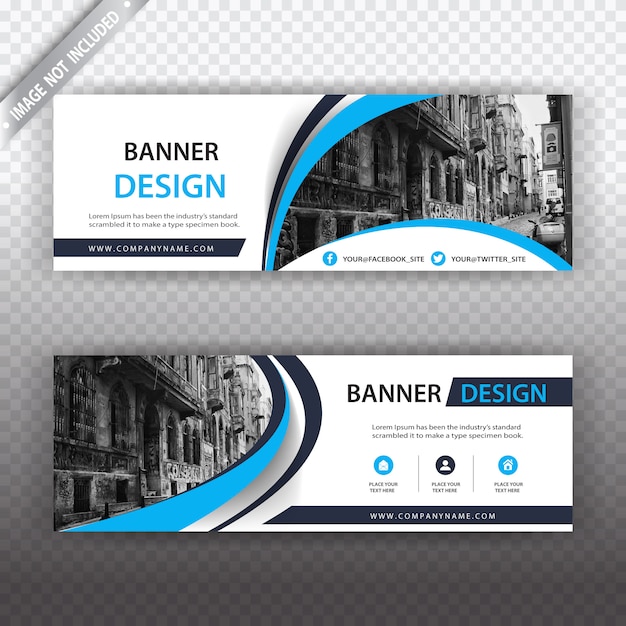 White and blue business banner