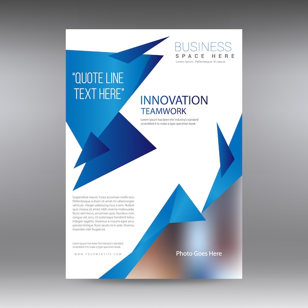 Free vector white and blue business brochure