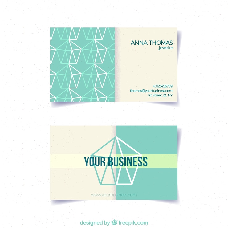 Free Vector white and blue business card template