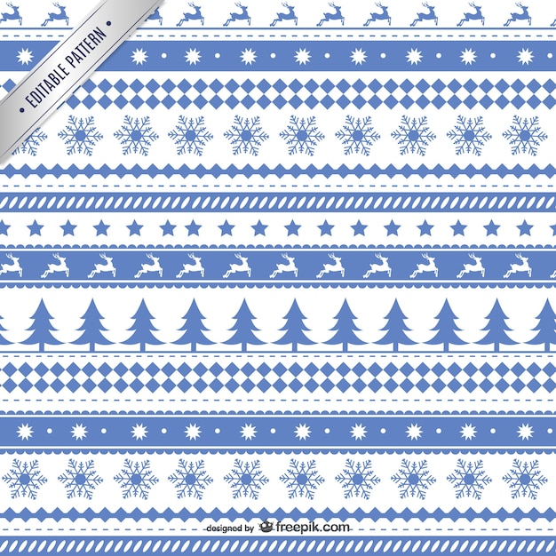 Free vector white and blue christmas pattern