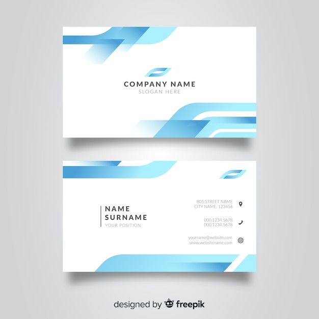 White and blue visiting card