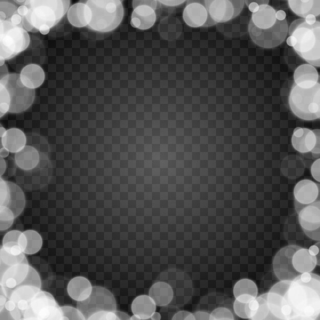 White bokeh on isolated transparent background light effect png blurred bokeh png bokeh frame