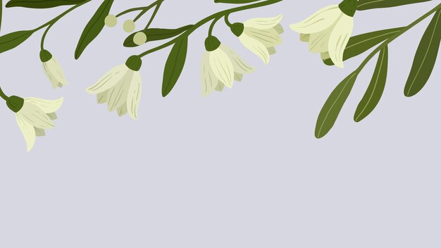 白い植物のコピースペースモバイル壁紙ベクトル