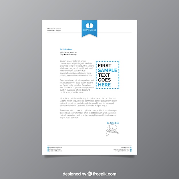 White business brochure with blue details