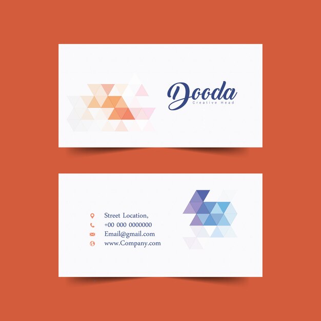 White business card with geometric elements