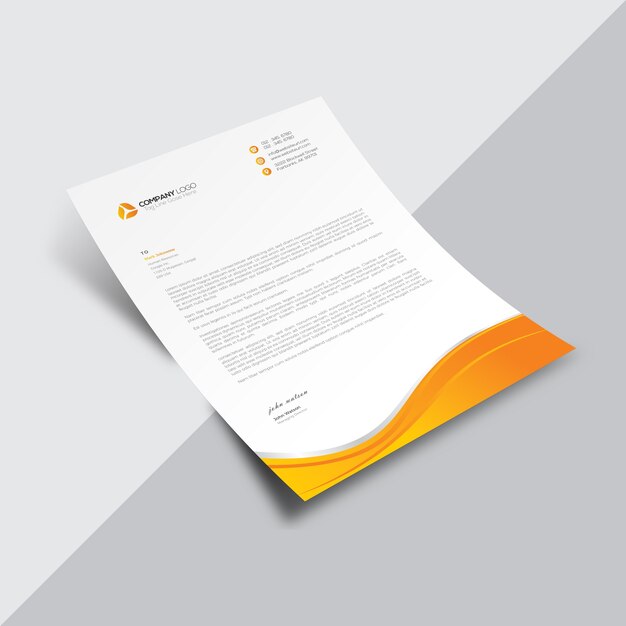 オレンジ色の細かい細部を持つ白いビジネス文書