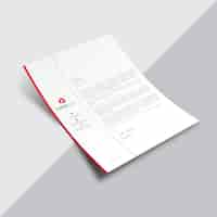 Free vector white business document with red details